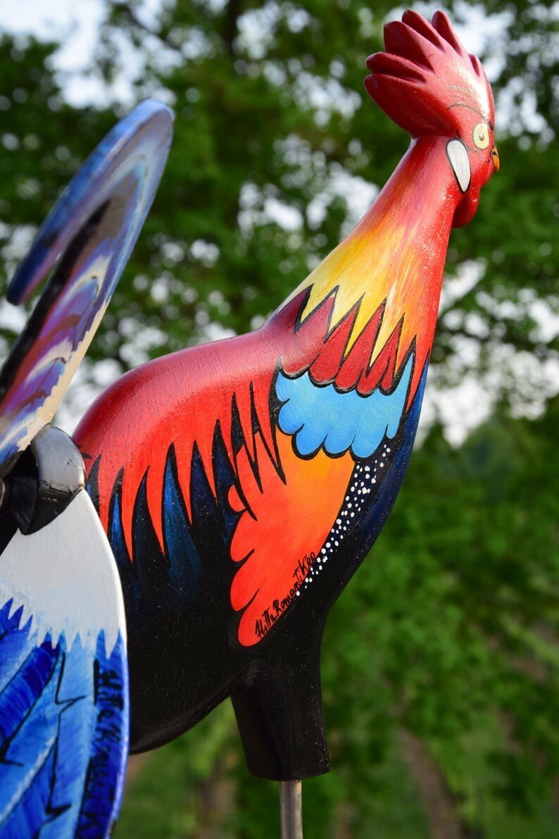 Rooster Windmill Garden Courtyard Farm Decor