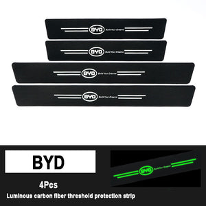 5D Laser Luminous Carbon Fiber Car Threshold Protection Strip( 4PCS )