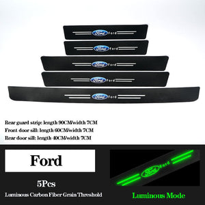 5D Laser Luminous Carbon Fiber Car Threshold Protection Strip( 4PCS )