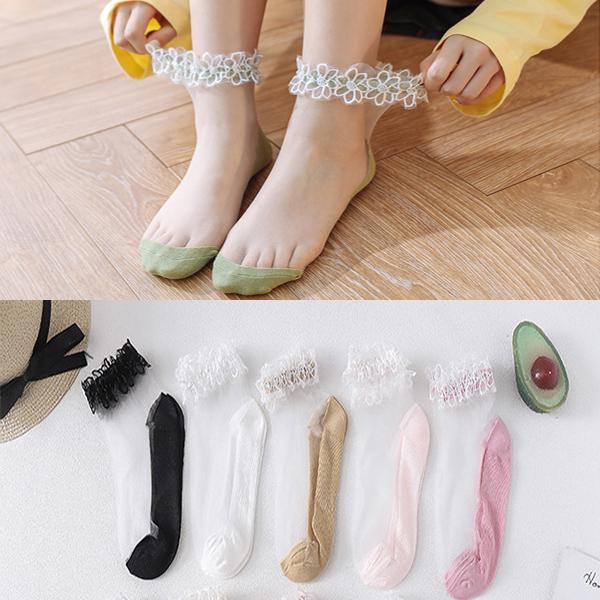 Pearl Lace Transparent Socks