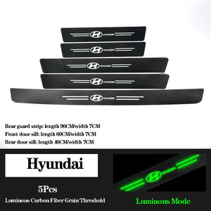 5D Laser Luminous Carbon Fiber Car Threshold Protection Strip( 4PCS )
