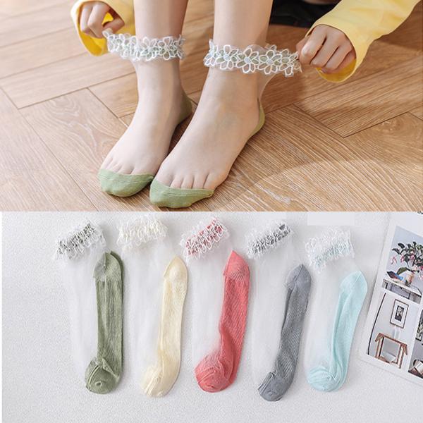 Pearl Lace Transparent Socks