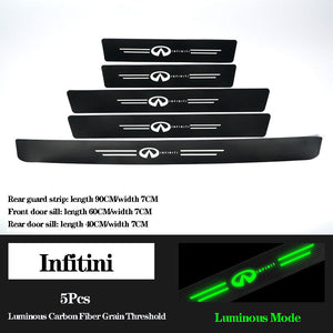 5D Laser Luminous Carbon Fiber Car Threshold Protection Strip( 4PCS )