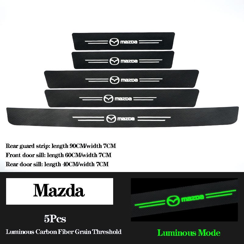 5D Laser Luminous Carbon Fiber Car Threshold Protection Strip( 4PCS )