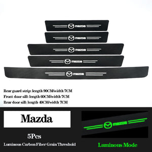 5D Laser Luminous Carbon Fiber Car Threshold Protection Strip( 4PCS )