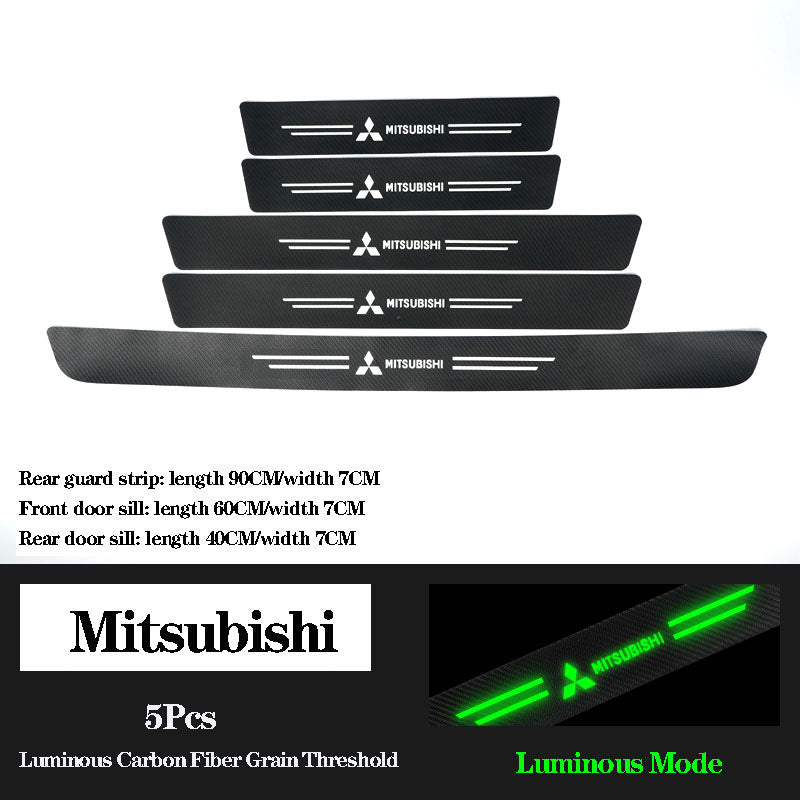 5D Laser Luminous Carbon Fiber Car Threshold Protection Strip( 4PCS )