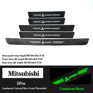 5D Laser Luminous Carbon Fiber Car Threshold Protection Strip( 4PCS )
