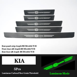 5D Laser Luminous Carbon Fiber Car Threshold Protection Strip( 4PCS )