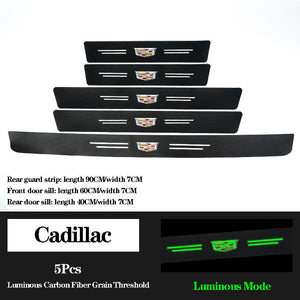 5D Laser Luminous Carbon Fiber Car Threshold Protection Strip( 4PCS )