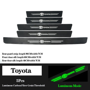 5D Laser Luminous Carbon Fiber Car Threshold Protection Strip( 4PCS )