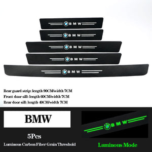 5D Laser Luminous Carbon Fiber Car Threshold Protection Strip( 4PCS )