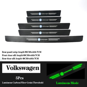 5D Laser Luminous Carbon Fiber Car Threshold Protection Strip( 4PCS )