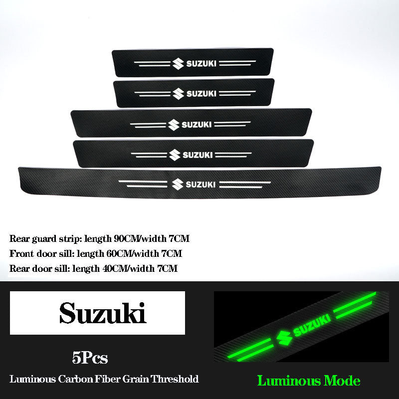 5D Laser Luminous Carbon Fiber Car Threshold Protection Strip( 4PCS )