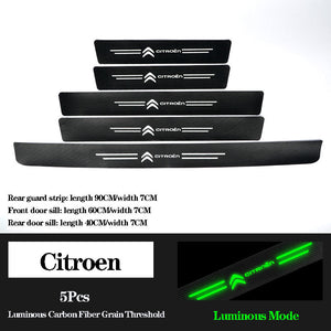5D Laser Luminous Carbon Fiber Car Threshold Protection Strip( 4PCS )