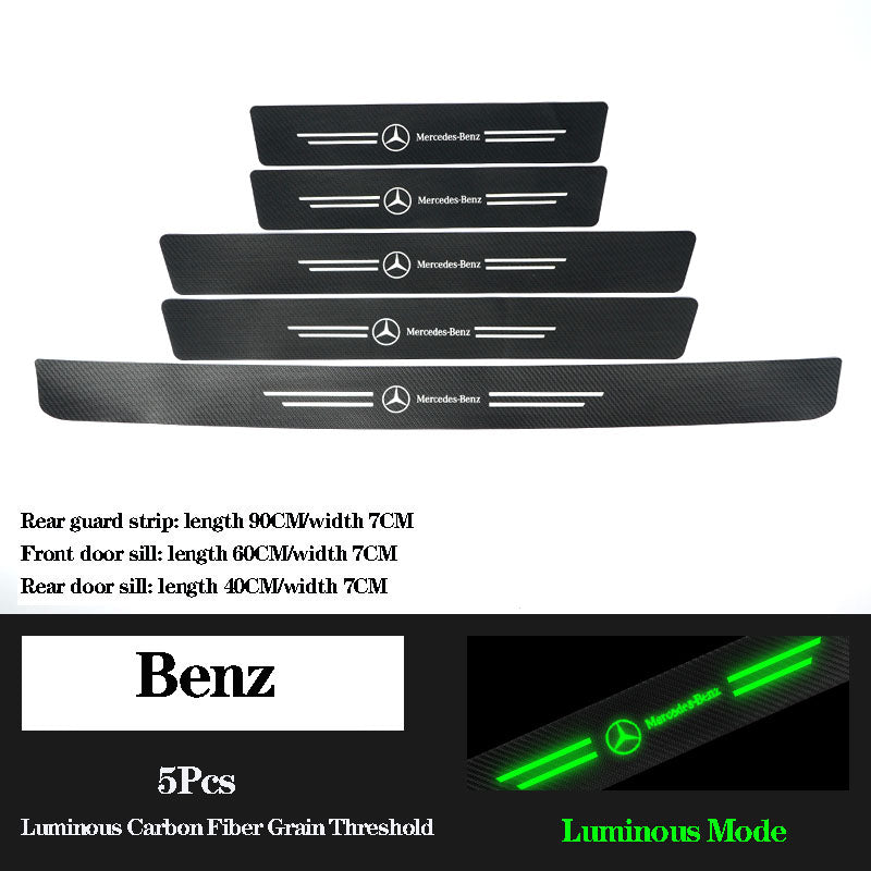5D Laser Luminous Carbon Fiber Car Threshold Protection Strip( 4PCS )