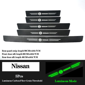 5D Laser Luminous Carbon Fiber Car Threshold Protection Strip( 4PCS )