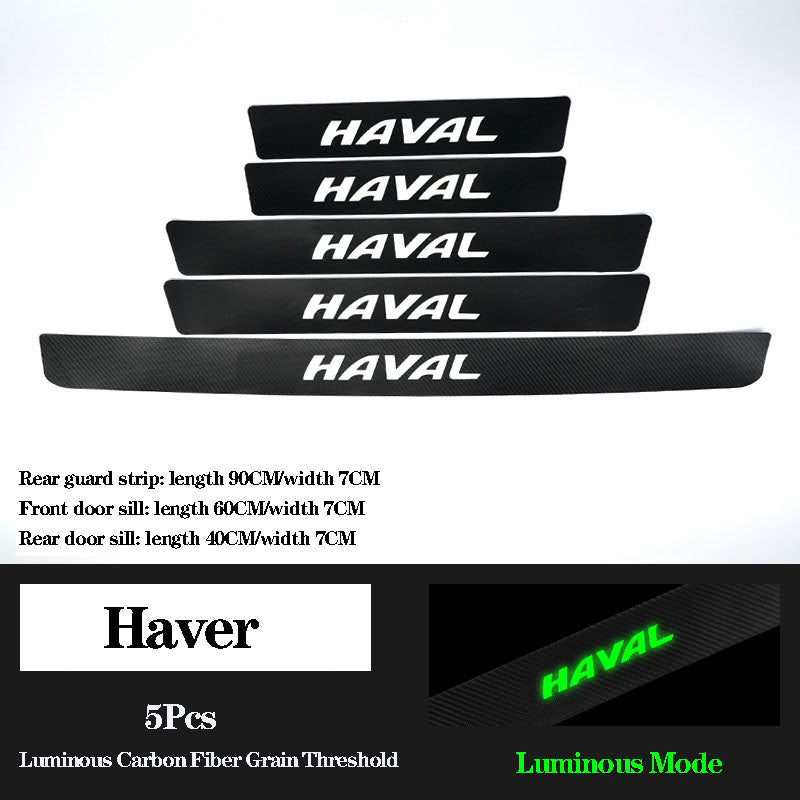 5D Laser Luminous Carbon Fiber Car Threshold Protection Strip( 4PCS )