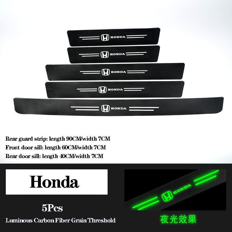 5D Laser Luminous Carbon Fiber Car Threshold Protection Strip( 4PCS )