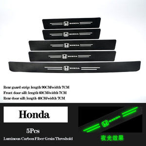 5D Laser Luminous Carbon Fiber Car Threshold Protection Strip( 4PCS )