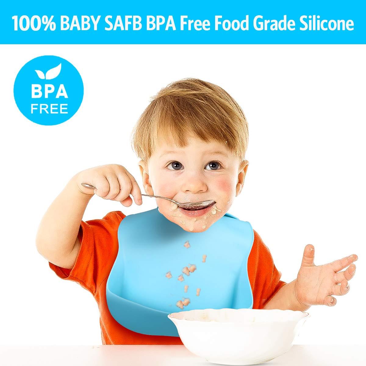 2Pcs Silicone Children's Bib