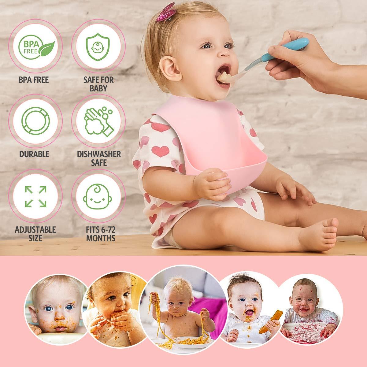 2Pcs Silicone Children's Bib