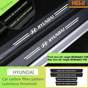 5D Laser Luminous Carbon Fiber Car Threshold Protection Strip( 4PCS )