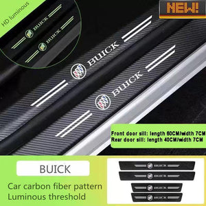 5D Laser Luminous Carbon Fiber Car Threshold Protection Strip( 4PCS )