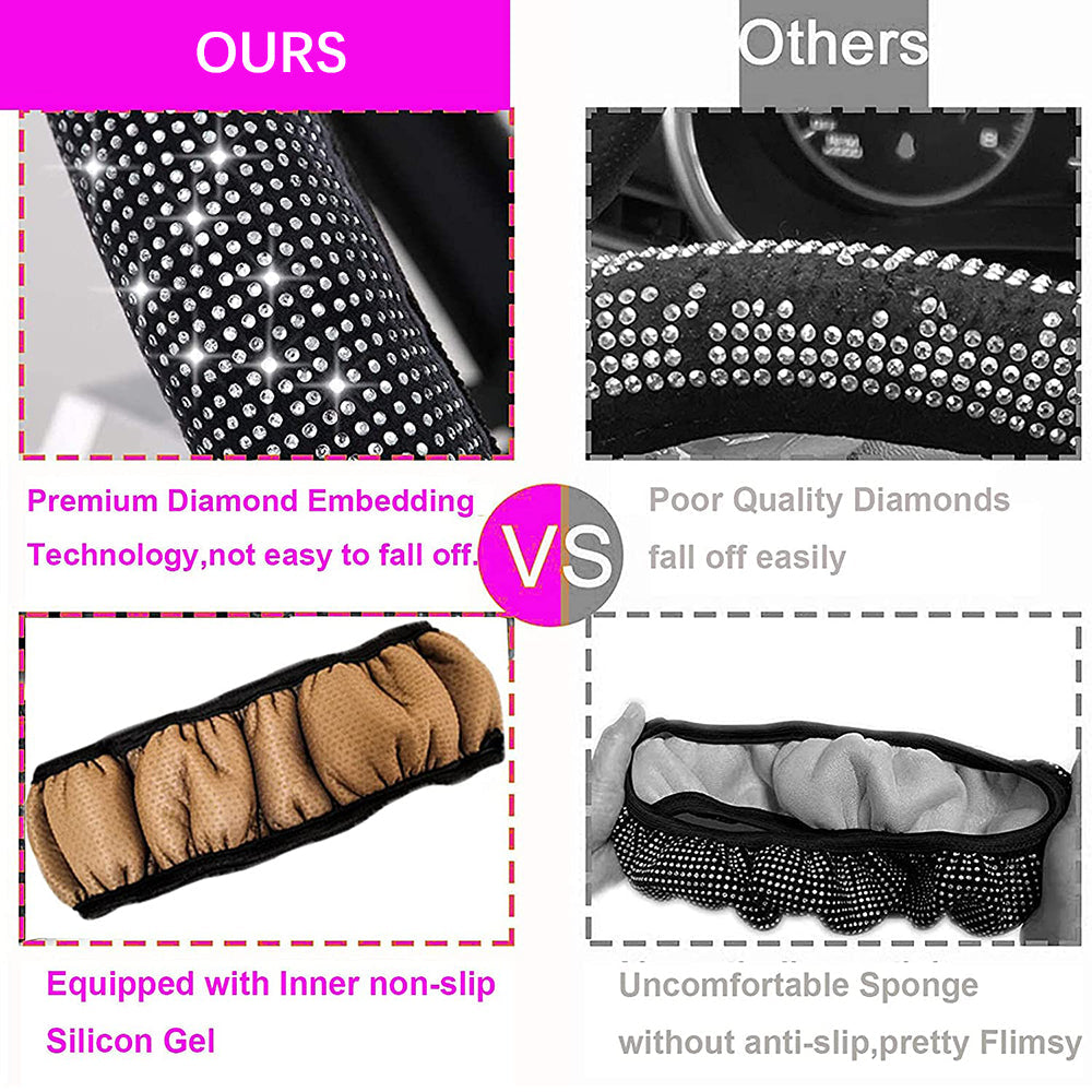 Car Elastic Diamond Steering Wheel Cover