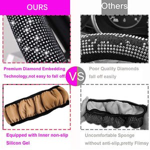 Car Elastic Diamond Steering Wheel Cover