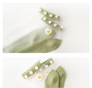 Pearl Lace Transparent Socks