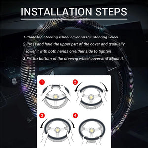 Car Elastic Diamond Steering Wheel Cover