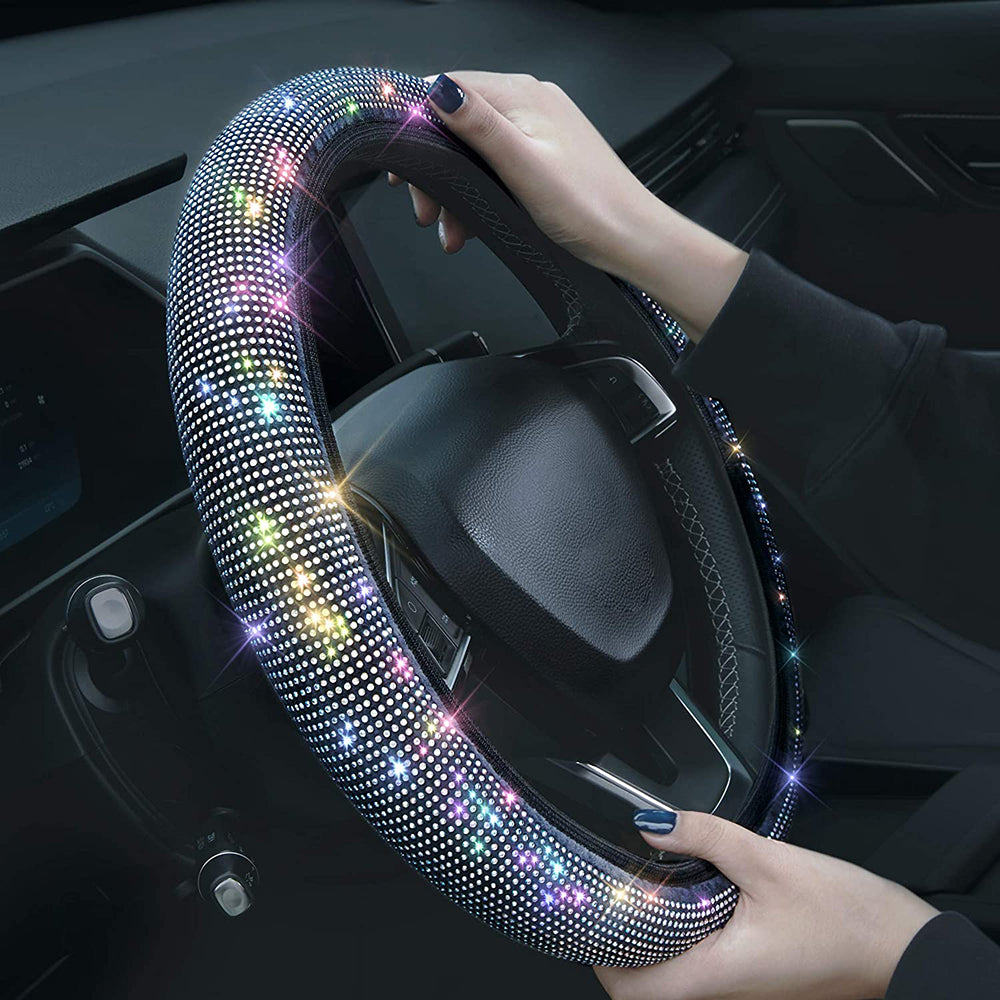 Car Elastic Diamond Steering Wheel Cover