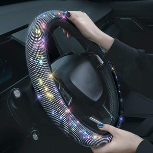 Car Elastic Diamond Steering Wheel Cover