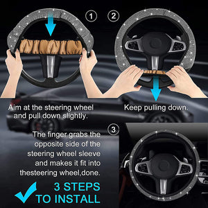 Car Elastic Diamond Steering Wheel Cover