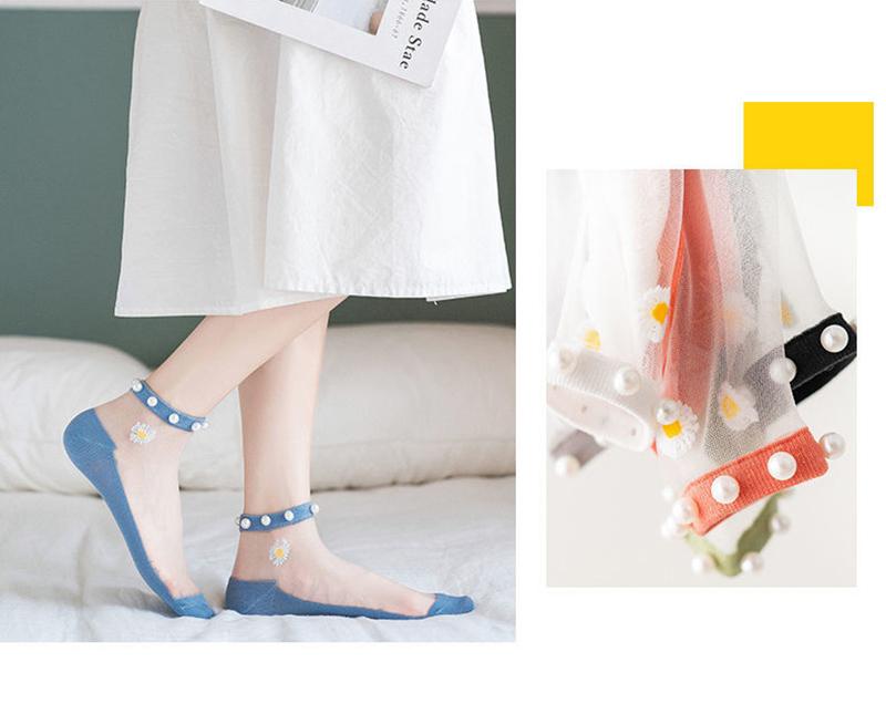 Pearl Lace Transparent Socks