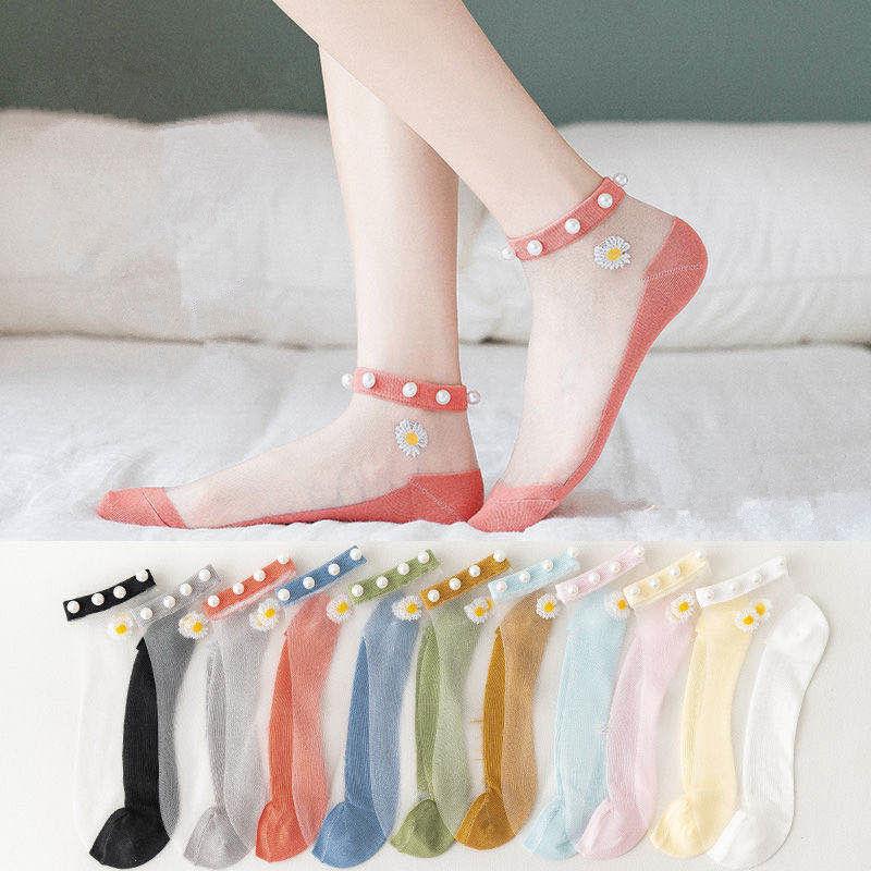 Pearl Lace Transparent Socks