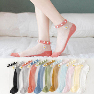 Pearl Lace Transparent Socks