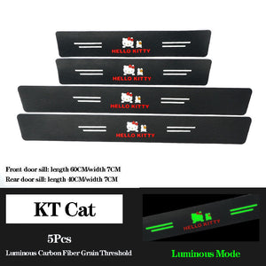 5D Laser Luminous Carbon Fiber Car Threshold Protection Strip( 4PCS )