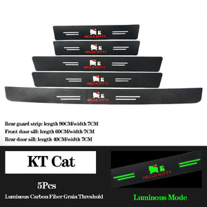 5D Laser Luminous Carbon Fiber Car Threshold Protection Strip( 4PCS )