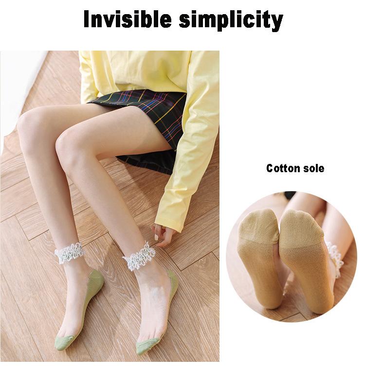 Pearl Lace Transparent Socks