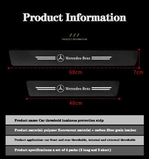 5D Laser Luminous Carbon Fiber Car Threshold Protection Strip( 4PCS )