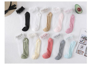 Pearl Lace Transparent Socks