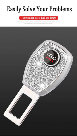 Car Seat Belt Rhinestone Metal Extended Buckle