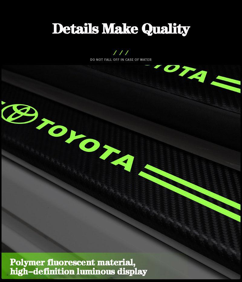5D Laser Luminous Carbon Fiber Car Threshold Protection Strip( 4PCS )