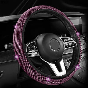Car Elastic Diamond Steering Wheel Cover