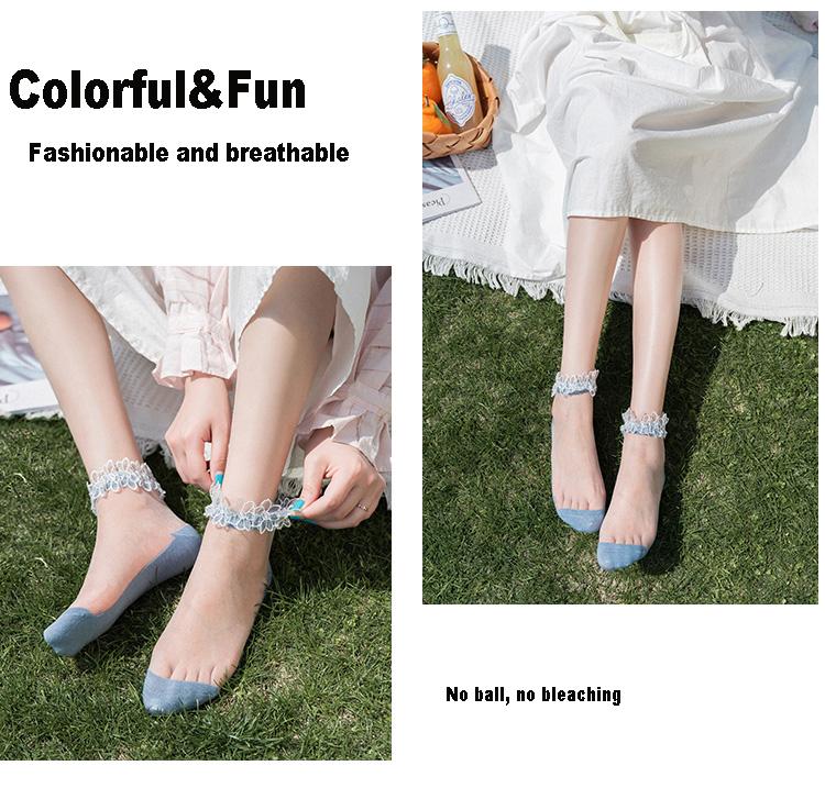 Pearl Lace Transparent Socks