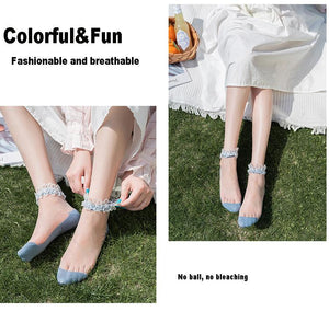 Pearl Lace Transparent Socks