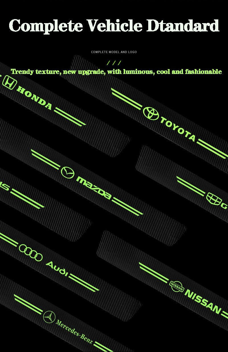 5D Laser Luminous Carbon Fiber Car Threshold Protection Strip( 4PCS )