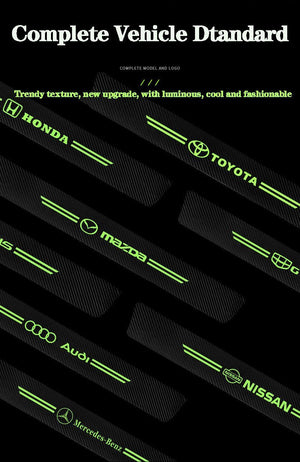 5D Laser Luminous Carbon Fiber Car Threshold Protection Strip( 4PCS )