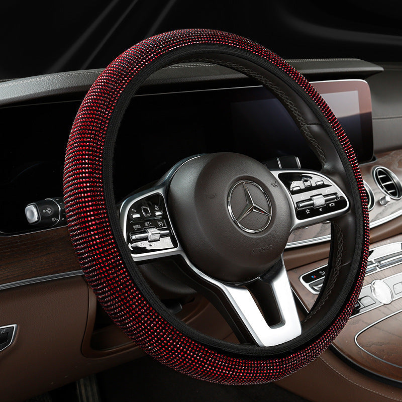 Car Elastic Diamond Steering Wheel Cover